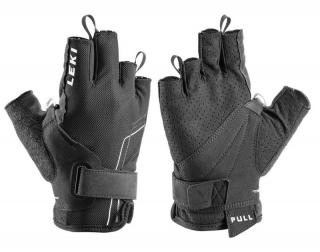 LEKI Nordic Walking rukavice GLOVES NORDIC BREEZE SHARK SHORT 10.0 black-white - černé