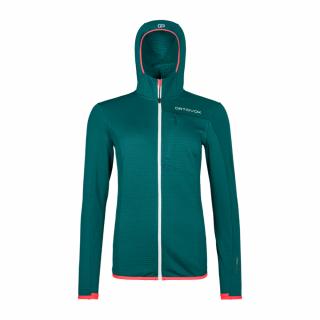 Ortovox W's Fleece Light Grid Hooded Jacket Varianta: Pacific Green L