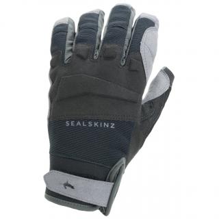 SEALSKINZ Nepromokavé cyklistické rukavice WATERPROOF ALL WEATHER MTB GLOVE black/grey - černé Velikost: M