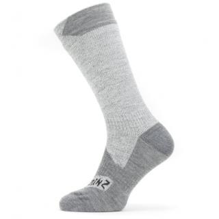 SEALSKINZ Nepromokavé ponožky WATERPROOF COLD WEATHER MID LENGHT SOCK grey/grey marl - šedé Velikost: L