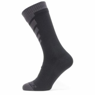 SEALSKINZ Nepromokavé ponožky WATERPROOF WARM WEATHER MID LENGHT SOCK black/grey - černošedé Velikost: S