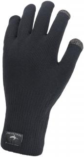 SEALSKINZ Nepromokavé rukavice WATERPROOF ALL WEATHER ULTRA GRIP KNITTED GLOVE black - černé Velikost: L