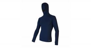 SENSOR Pánské triko s kapucí MERINO DF Deep blue - tmavě modé Velikost: L