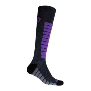 SENSOR Teplé ponožky ZERO MERINO - šedá/fialová Velikost: 06-08