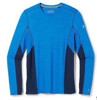 SMARTWOOL Pánské triko MERINO SPORT LONG SLEEVE CREW Lagune blue/Deep navy - modré Velikost: XL