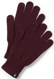 SMARTWOOL Rukavice LINER GLOVE Black cherry heather - vínové Velikost: L