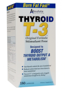 Absolute Nutrition - Thyroid T3 (podpora štítné žlázy), 180 kapslí  Doplněk stravy