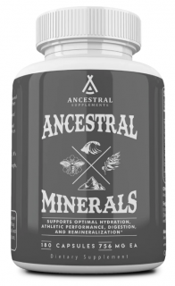 Ancestral Supplements, Ancestral Minerals, komplex minerálů, 180 kapslí, 30 dávek  Doplněk stravy