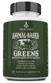 Ancestral Supplements, Animal-Based Greens, Superpotraviny s probiotiky, 180 kapslí, 30 dávek  Doplněk stravy