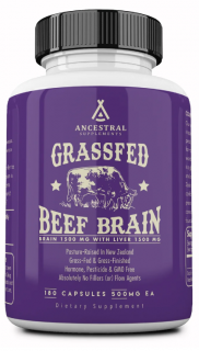 Ancestral Supplements, Grass-fed Beef Brain, hovězí mozek, 180 kapslí, 30 dávek  Doplněk stravy