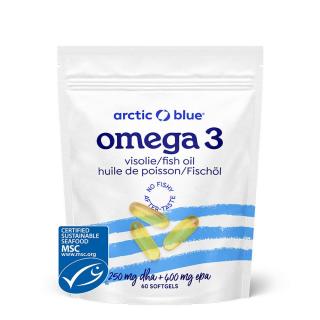 Arctic Blue Omega 3, 250 mg DHA, 400 mg EPA, 60 kapslí  Doplněk stravy