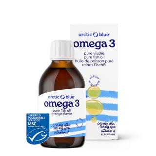 Arctic Blue Omega 3, 450 mg DHA, 380 mg EPA, Vitamin D 400 IU, 250 ml  Doplněk stravy