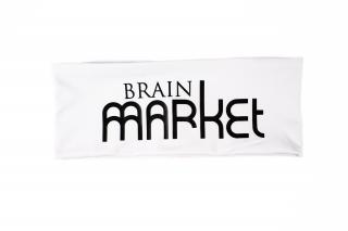 BrainMarket Sportovní čelenka  Pevná sportovní čelenka s nápisem Barva: Bílá