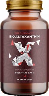 BrainMax Astaxanthin (Astaxantin) BIO, 8 mg, 60 rostlinných kapslí  Doplněk stravy, *CZ-BIO-001 certifikát