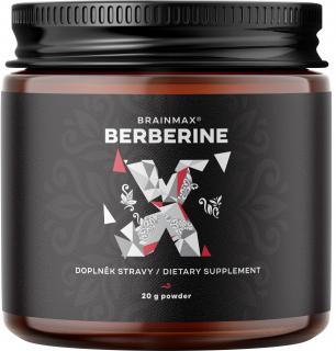BrainMax Berberin 300 mg, 20 g  Přírodní bioaktivní látka pro podporu zdraví srdce, jater, trávení, močového a reprodukčního systému, doplněk stravy