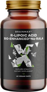 BrainMax Bio-Enhanced® Na-RALA, aktivní kyselina lipoová, 60 rostlinných kapslí  Patentovaná forma aktivní R-lipoové kyseliny s biotinem pro podporu…