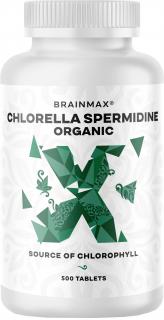 BrainMax Chlorella Spermidine Organic  Chlorella bohatá na chlorofyl spolu se spermidinem, doplněk stravy Počet kapslí: 500 tablet