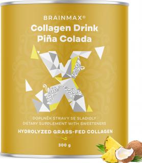 BrainMax Collagen Drink, kolagen nápoj, piña colada, 300 g  Hydrolyzovaný grass-fed kolagen, přes 9000 mg na dávku, doplněk stravy