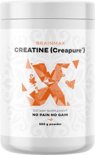 BrainMax Creatine (Creapure®), Kreatin monohydrát, 500 g  Patentovaná forma kreatinu v německé kvalitě Creapure®, doplněk stravy