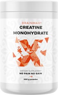 BrainMax Creatine Monohydrate, Kreatin monohydrát, 500 g  Organická sloučenina pro růst svalů, podporu výkonu a tvorbu energie, doplněk stravy