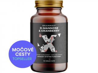 BrainMax D-Mannose & Cranberry, D-Manóza & Brusinka, 90 rostlinných kapslí  Ideální podpora činnosti močové soustavy, silný antioxidant, doplněk…