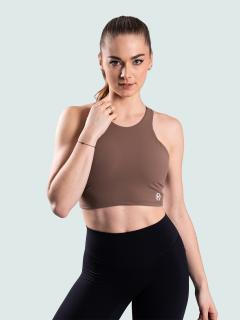 BrainMax dámský sportovní crop top, hnědý kávový Velikost: S