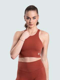 BrainMax dámský sportovní crop top, hnědý Velikost: L