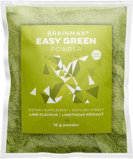 BrainMax Easy Greens, Limetka, 10 g, VZOREK  Směs zelených potravin s BIO kurkumou, stévií a citronovou trávou, 1 dávka, doplněk stravy