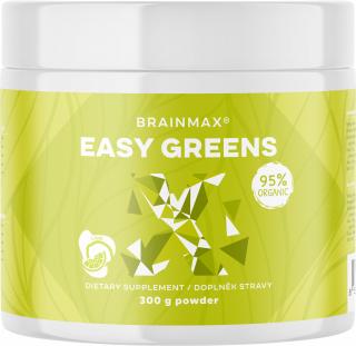 BrainMax Easy Greens, Limetka, 300 g  Směs zelených potravin s BIO kurkumou, stévií a citronovou trávou