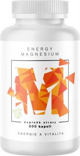 BrainMax Energy Magnesium, 1000 mg, 200 kapslí (Magnesium Malate - Hořčík malát, 164 mg)