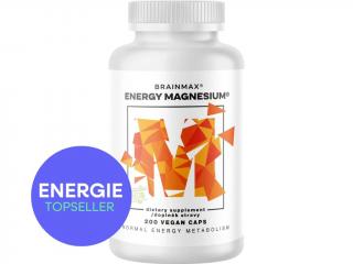 BrainMax Energy Magnesium®, 1000 mg, Hořčík Malát 200 mg, 200 kapslí  Vysoce vstřebatelný organický energizující hořčík, 53% DDD v jedné kapsli,…