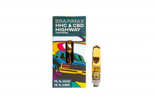 BrainMax HáHáCé Cartridge HIGHWAY, náplň do CéBéDé Pen Vaporizéru, 0,5 ml, 74% HáHáCé, 18% CéBéDé