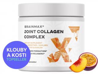 BrainMax Joint collagen komplex, broskev-marakuja, 225 g  Komplex s patentovaným kolagenem pro podporu kloubů a kostí, 30 dávek, doplněk stravy