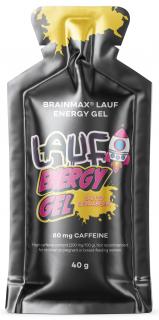 BrainMax LAUF Energy Gel  Palivo pro Váš výkon! Sacharidy a elektrolyty pro okamžitou a dlouhotrvající podporu! Příchuť: Slaná jahoda s kofeinem 40 g