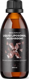 BrainMax Liposomal Mushrooms, houby v liposomální formě, 200 ml  Chaga, Reishi, Cordyceps, Lion's Mane, Maitake a Shiitake v liposomální formě, 20…