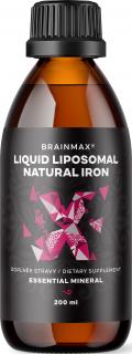 BrainMax Liposomal Natural Iron, lipozomální železo, 200 ml  Tekuté železo v liposomální formě s višňovo-citronovou příchutí, doplněk stravy