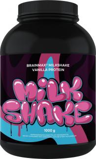 BrainMax Milkshake Protein, 1000 g  BIO syrovátka + BIO mléčný protein Příchuť: Vanilka