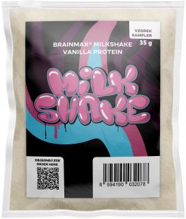 BrainMax Milkshake Protein, 35 g  BIO syrovátka + BIO mléčný protein Příchuť: Vanilka
