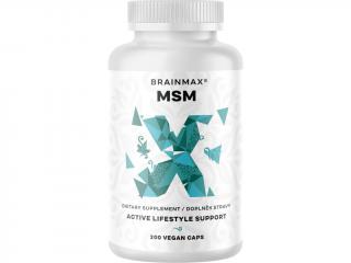 BrainMax MSM, 800 mg, 200 rostlinných kapslí  Methylsulfonylmethan pro zdraví kloubů a pojivových tkání, doplněk stravy