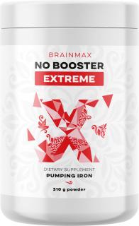 BrainMax NO Booster Extreme, Arginin, Citrulin, Ornitin, 510 g  Maximální uvolnění oxidu dusnatého pro pumpu, prokrvení a výživu tkání
