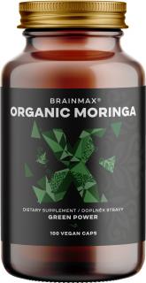 BrainMax Organic Moringa, 500 mg, 100 rostlinných kapslí  *CZ-BIO-001 certifikát, doplněk stravy