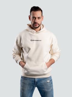 BrainMax pánská mikina s kapucí, krémová  Mikina pro muže ze 100% bavlny Velikost: XL