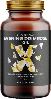 BrainMax Primrose oil, pupálkový olej, 90 rostlinných softgelových kapslí  Olej ze semen pupálky dvouleté pro pleť a hormonální rovnováhu, doplněk…