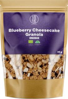BrainMax Pure Blueberry Cheesecake Granola, Borůvky a Bílá čokoláda, BIO, 30 g  Zapečené müsli s bílou čokoládou a borůvkami / *CZ-BIO-001 certifikát