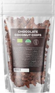 BrainMax Pure Chocolate Coconut chips, Kokosové chipsy v čokoládě, BIO, 250 g  * CZ-BIO-001 certifikát