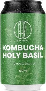 BrainMax Pure Kombucha, bazalka, 330 ml  Fermentovaný nápoj ze zeleného čaje