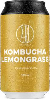 BrainMax Pure Kombucha Lemongrass, Kombucha, citronová tráva, 330 ml  Fermentovaný nápoj ze zeleného čaje