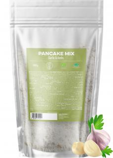 BrainMax Pure Pancake Mix Garlic & Herbs, Směs na lívance, česnek a bylinky, BIO, 1000 g  *CZ-BIO-001 certifikát / Sypká směs pro výrobu lívanců a…
