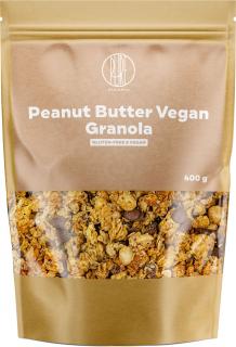 BrainMax Pure Peanut Butter Vegan Granola, granola s arašídovým máslem, 400 g  Zapečené vločky s arašídovým krémem