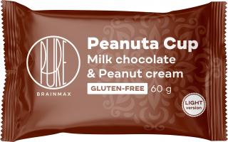 BrainMax Pure Peanuta Cup Light, Čoko košíček s arašídovým krémem, 60 g  Košíček s mléčnou čokoládou a burákovým máslem